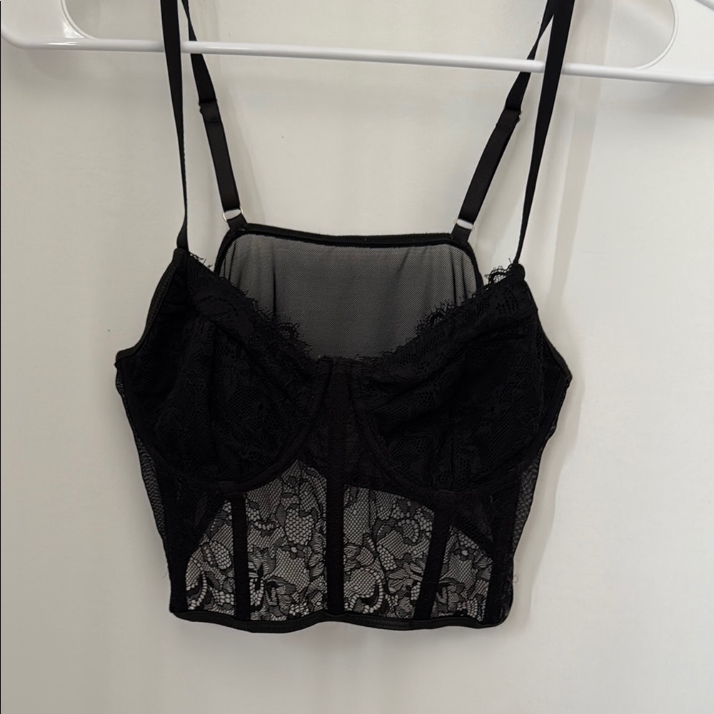 Black Lace Bustier Top